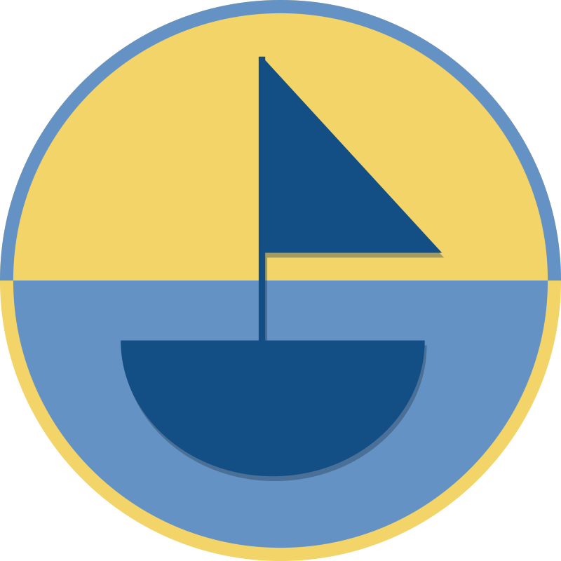 Geometric Sailboat Motif geometric vinyl rug - TenStickers