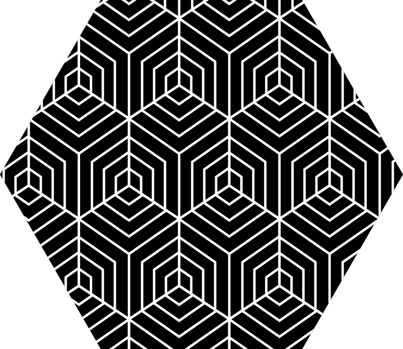 Hexagonal Labyrinth geometric vinyl rug - TenStickers