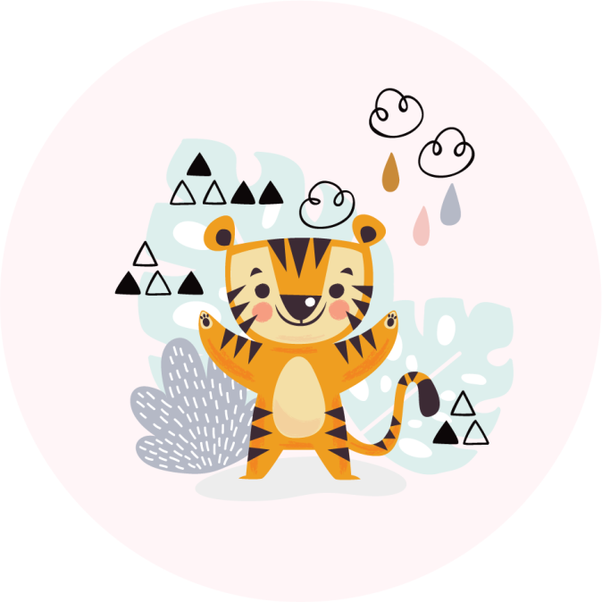 Cheerful Tiger nursery vinyl rug - TenStickers