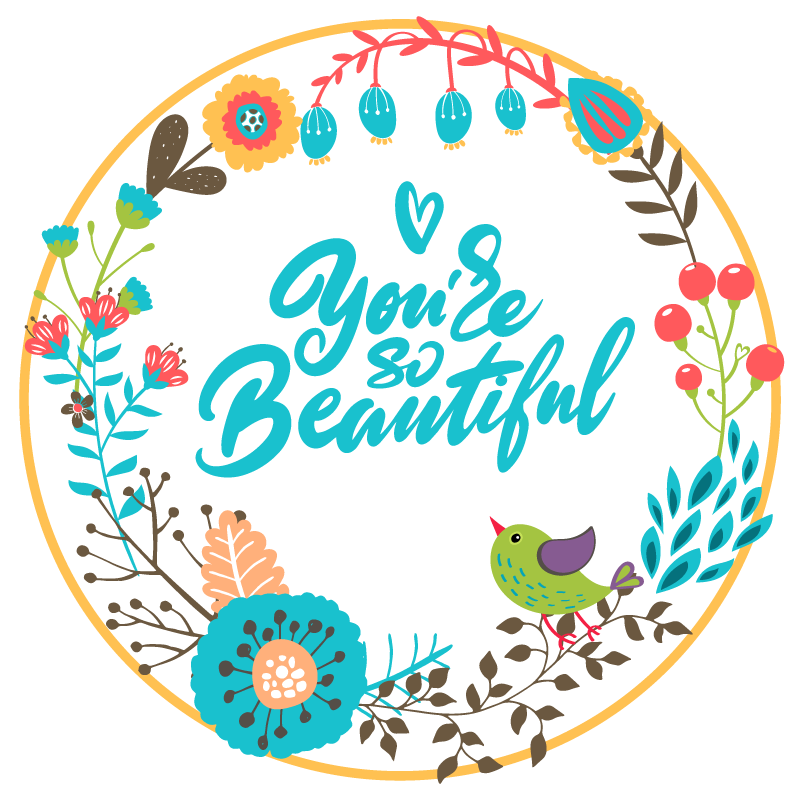 You are beautiful colourful floral custom rug - TenStickers