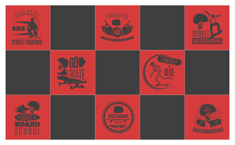 Skateboard Themed game vinyl rug - TenStickers