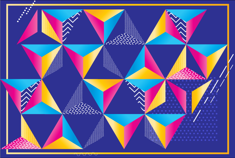 Colorful shapes vibrance geometric vinyl rug - TenStickers