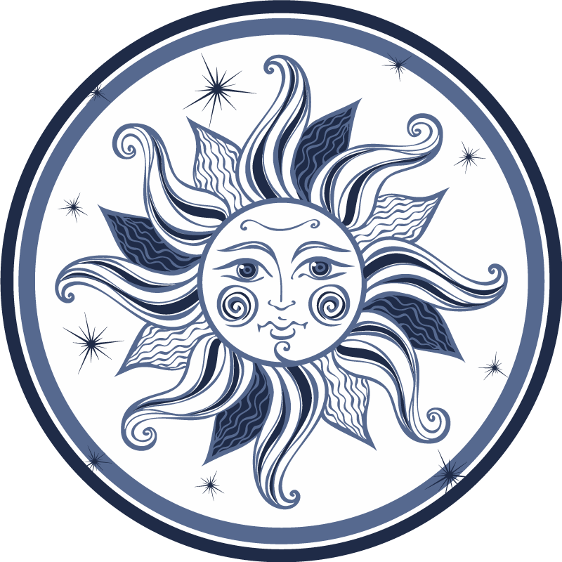 Celestial Sun Pattern teen vinyl rug - TenStickers