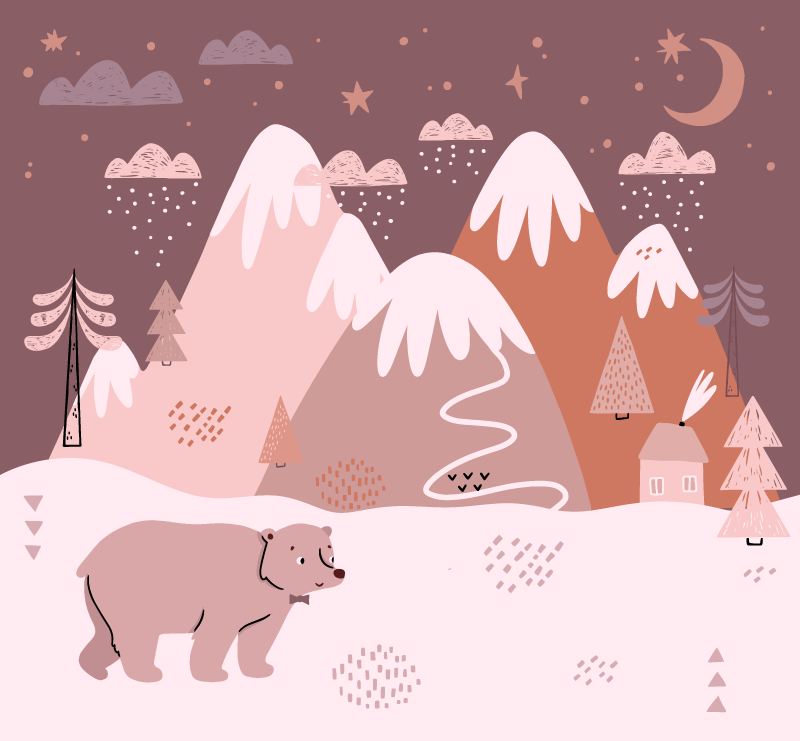 Winter Landscape Comfort kids vinyl rug - TenStickers