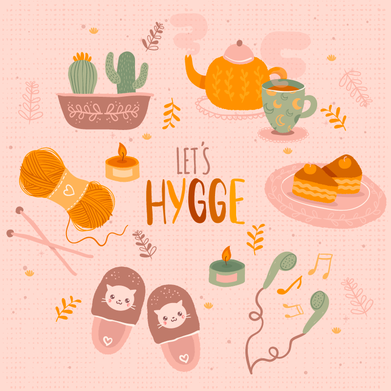 Let's hygge cozy design teen vinyl rug - TenStickers
