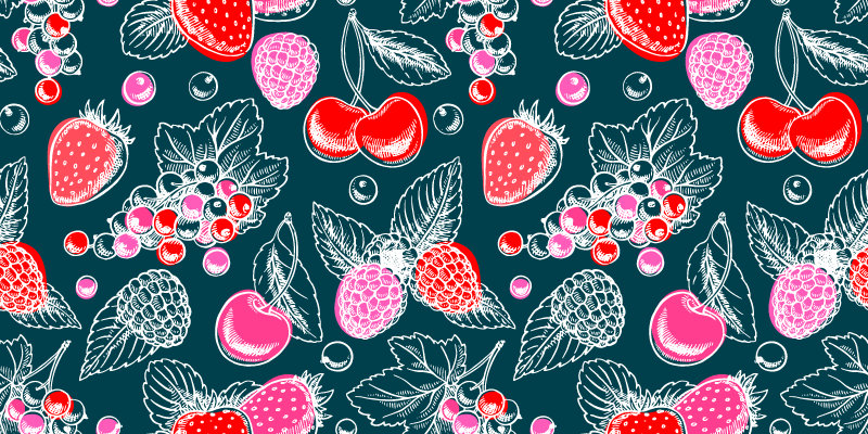 Fruit array illustration kitchen vinyl rug - TenStickers
