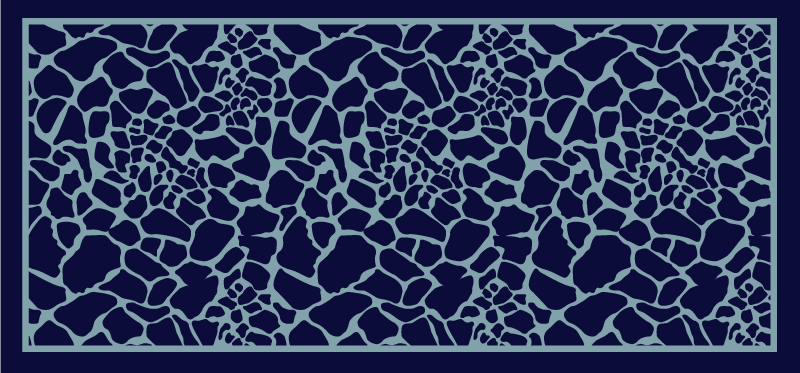 Blue giraffe pattern animal print vinyl rug - TenStickers
