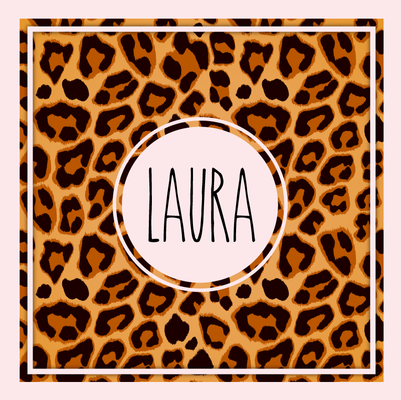 Personalized leopard animal print vinyl rug - TenStickers