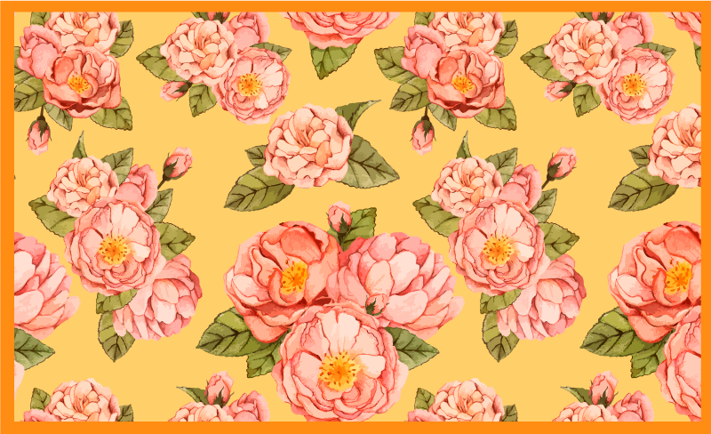 Floral Blossoming Elegance floral vinyl rug - TenStickers