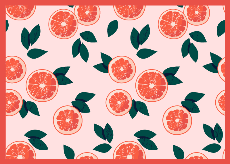 Blush citrus blossom floral vinyl rug - TenStickers