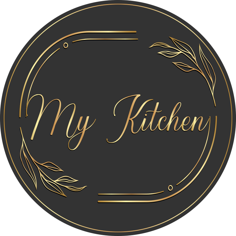 Kitchen vinyl rug my kitchen golden style - TenStickers