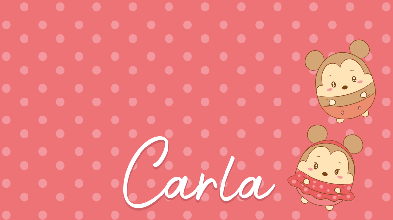 Baby mice with name kids vinyl rug - TenStickers