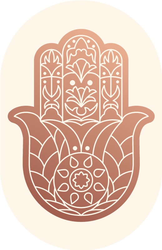 Beige Hand of  Fatima mandala vinyl rug - TenStickers
