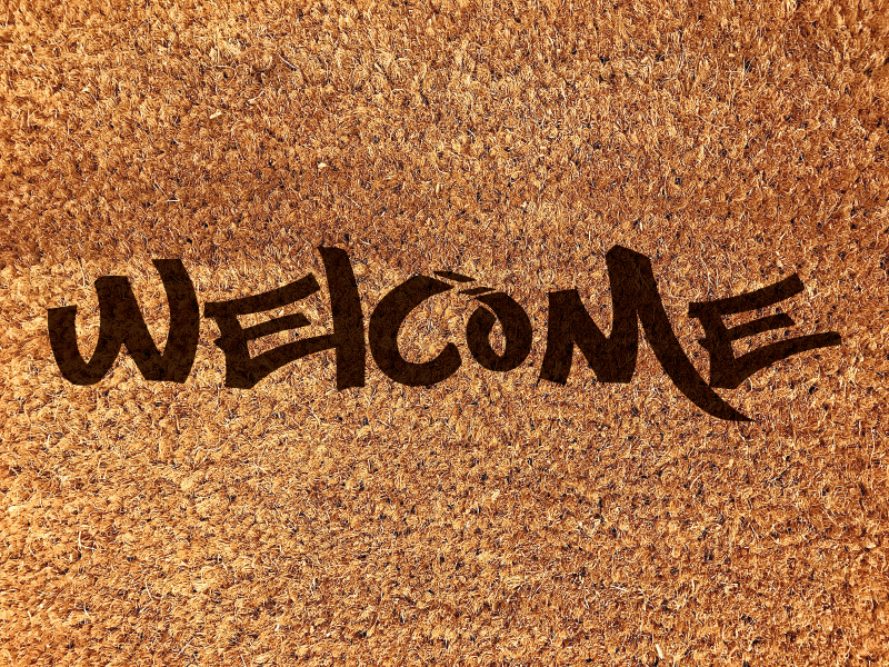 Welcome coir young style custom rug - TenStickers