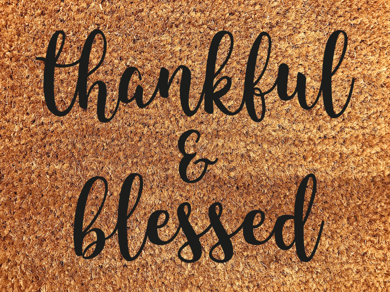 Thankful and blessed custom rug - TenStickers