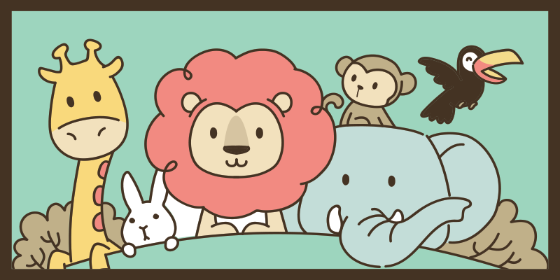 Zoo Handtufted animal print vinyl rug - TenStickers