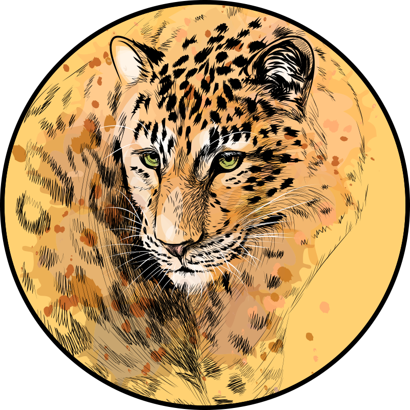Leopard face animal vinyl rug - TenStickers