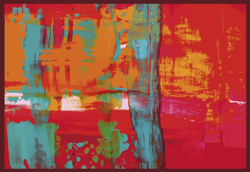 Abstract painting strokes geometric vinyl rug - TenStickers