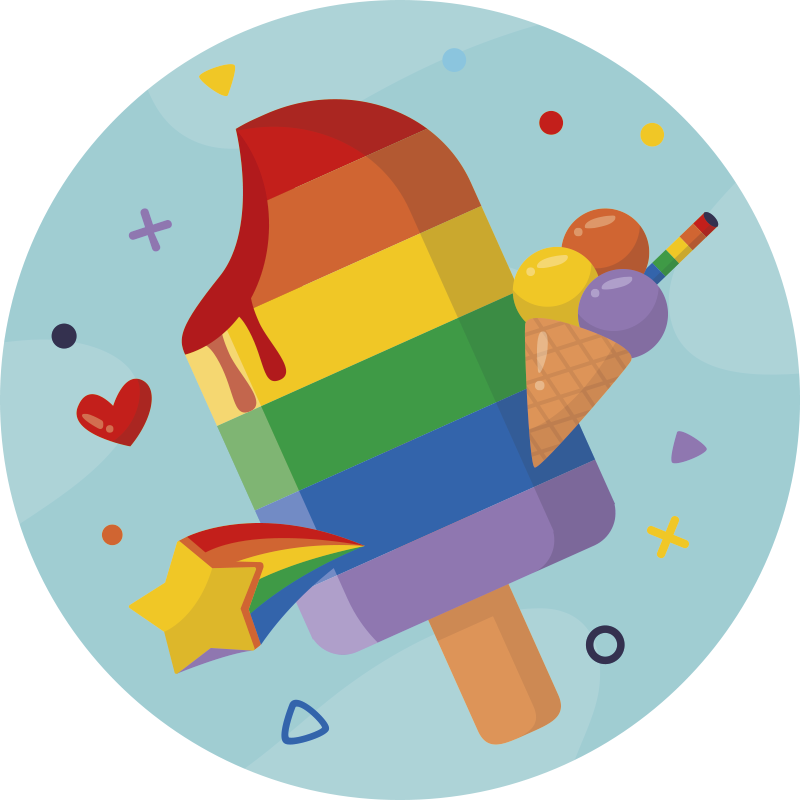 Ice lollies rainbow modern vinyl rug - TenStickers