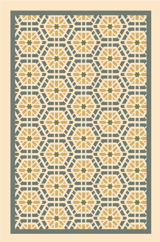 Geometric patterned artwork bedroom vinyl rug - TenStickers