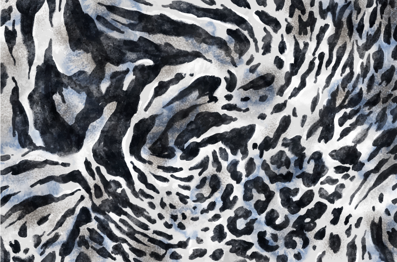 Wild black and white  animal print vinyl rug - TenStickers