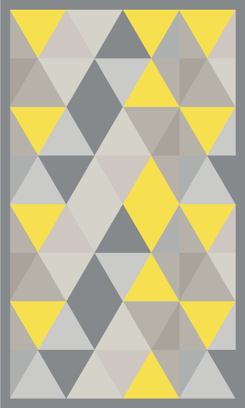 Grey and yellow triangles geometric vinyl rug - TenStickers