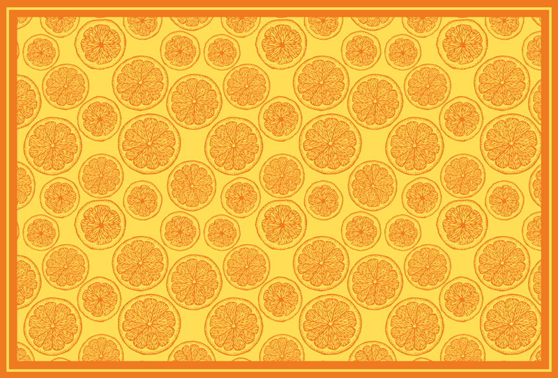 Floral vinyl rug citrus slice design - TenStickers