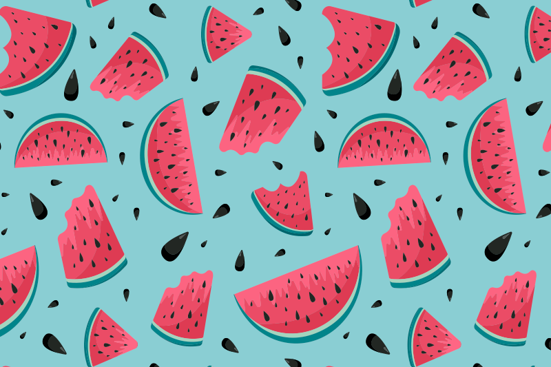 Watermelon slice motif kitchen vinyl rug - TenStickers