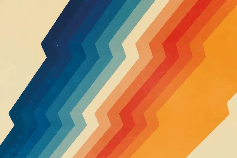 70s lightning pattern stripes carpet - TenStickers