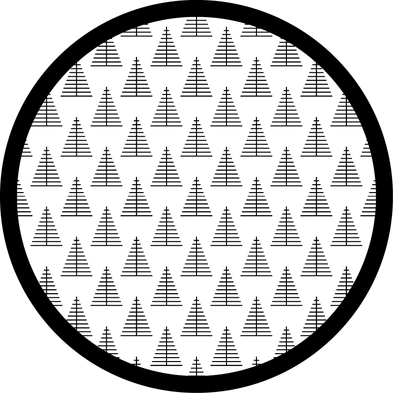 Scandinavian vinyl rug with geometric gray trees - TenStickers