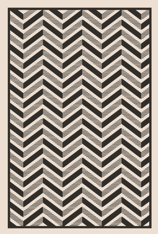 Classic chevron motif geometric vinyl rug - TenStickers