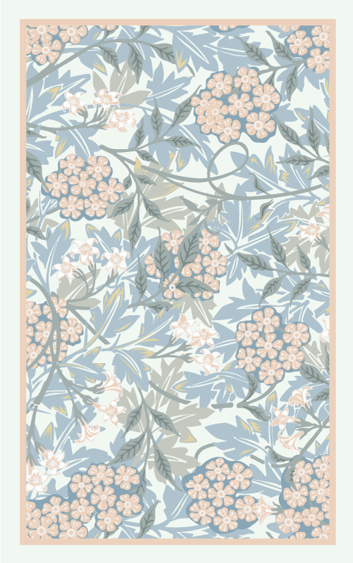 Floral botanical style floral vinyl rug - TenStickers