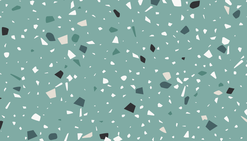 Green terrazzo style stone effect vinyl rug - TenStickers