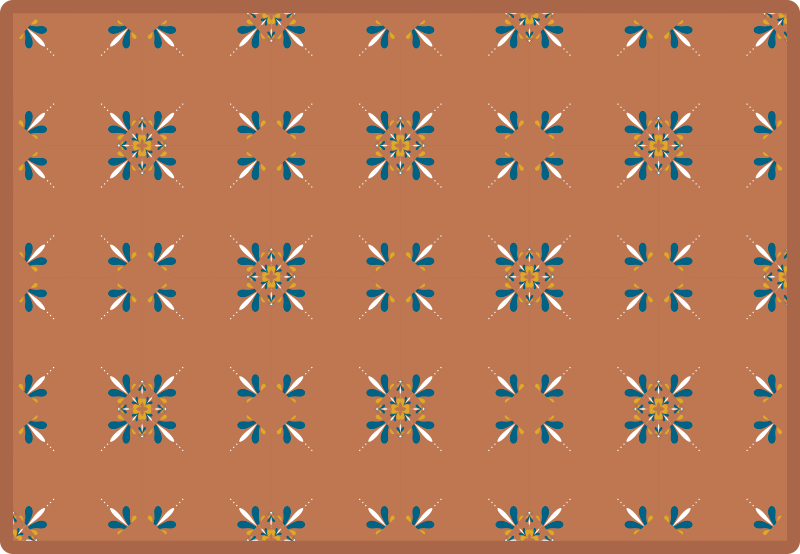 Floral pattern blush kitchen vinyl rug - TenStickers