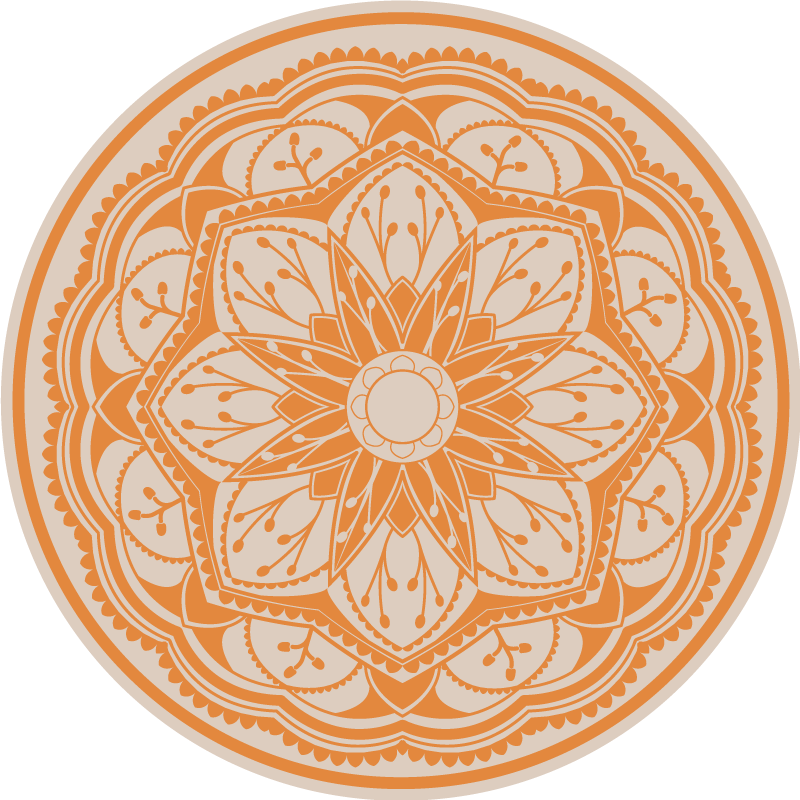 Elegant round motif mandala vinyl rug - TenStickers