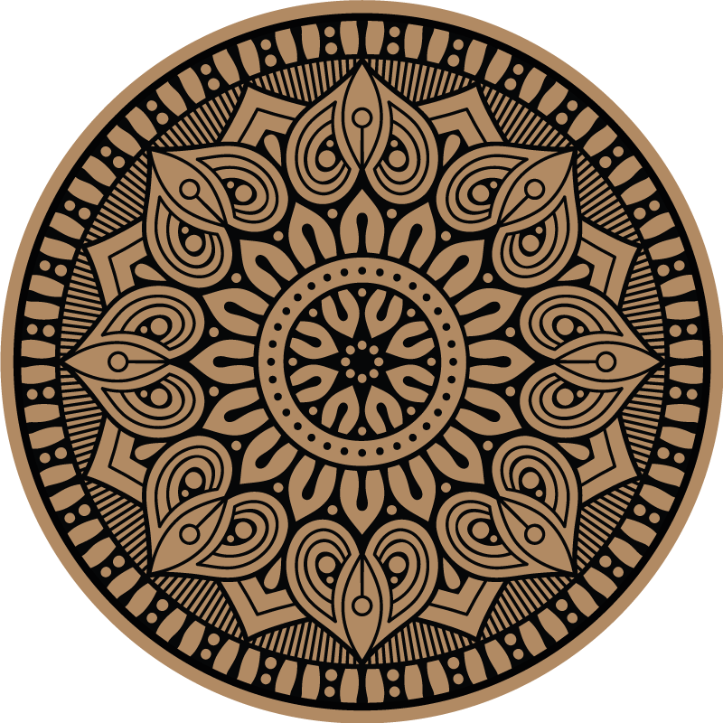 Mandala vinyl rug with elegant design - TenStickers