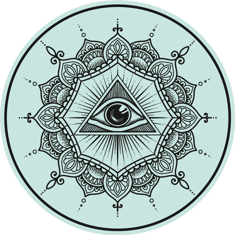 All-Seeing Eye mandala vinyl rug - TenStickers