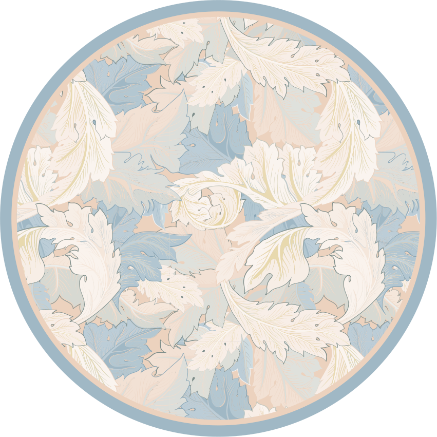 Soft Leaf Pattern floral vinyl rug - TenStickers