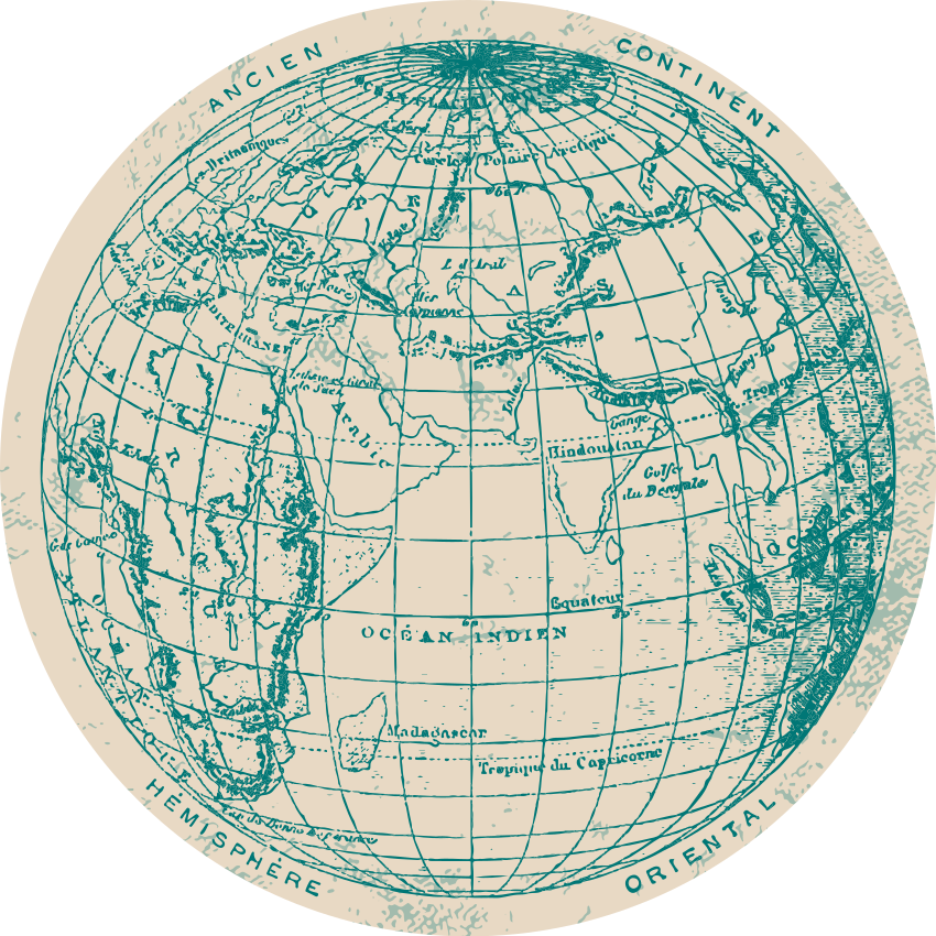 Geographic Globe Design world map vinyl rug - TenStickers
