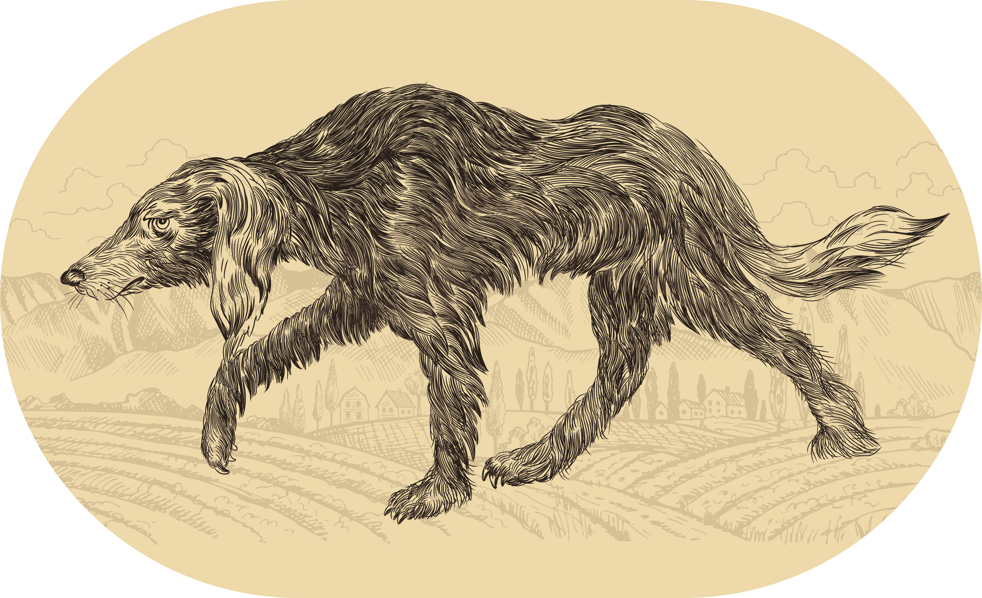 Elegant canine silhouette animal vinyl rug - TenStickers