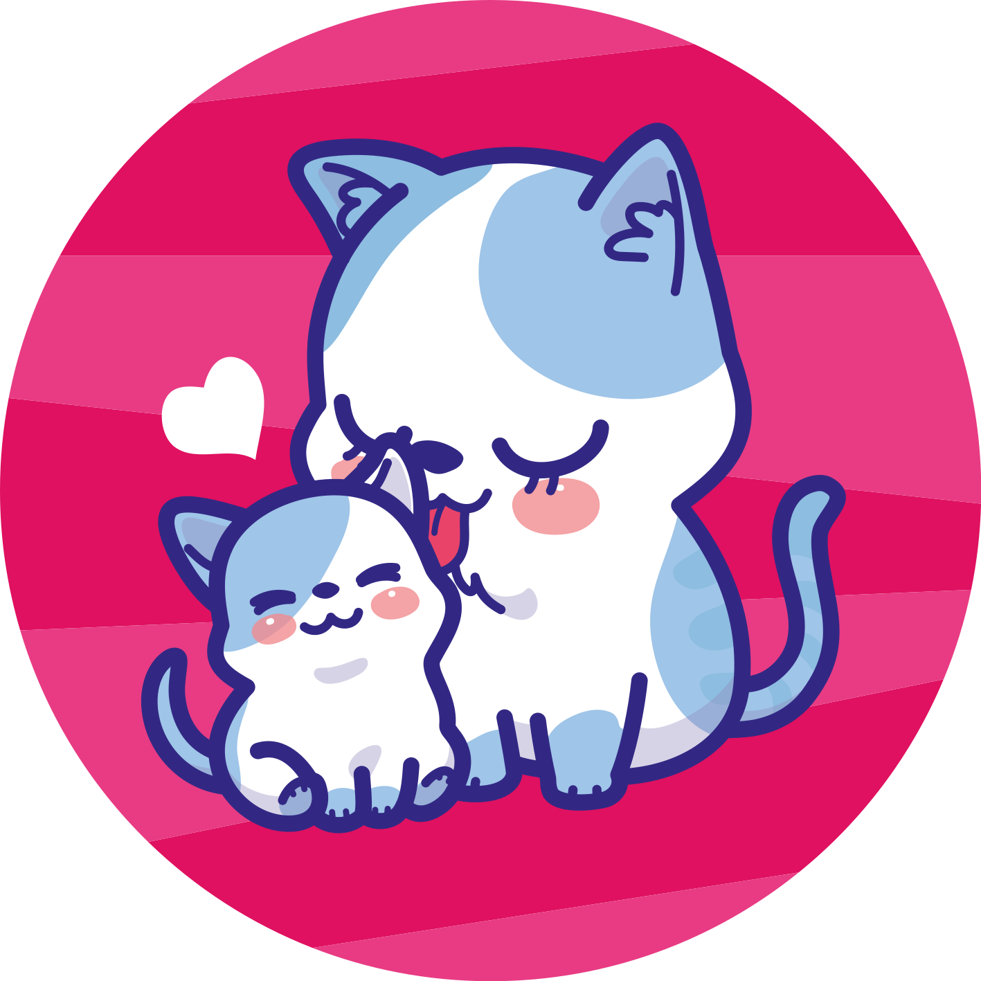 A mom cat with her baby cat circular rug - TenStickers