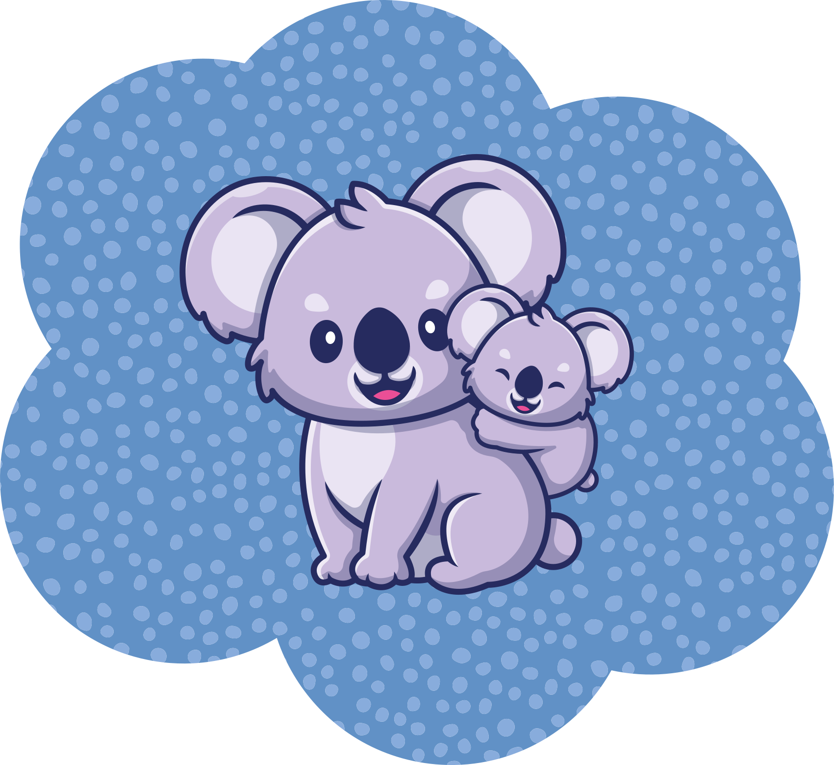 Cute Koala Pair kids vinyl rug - TenStickers