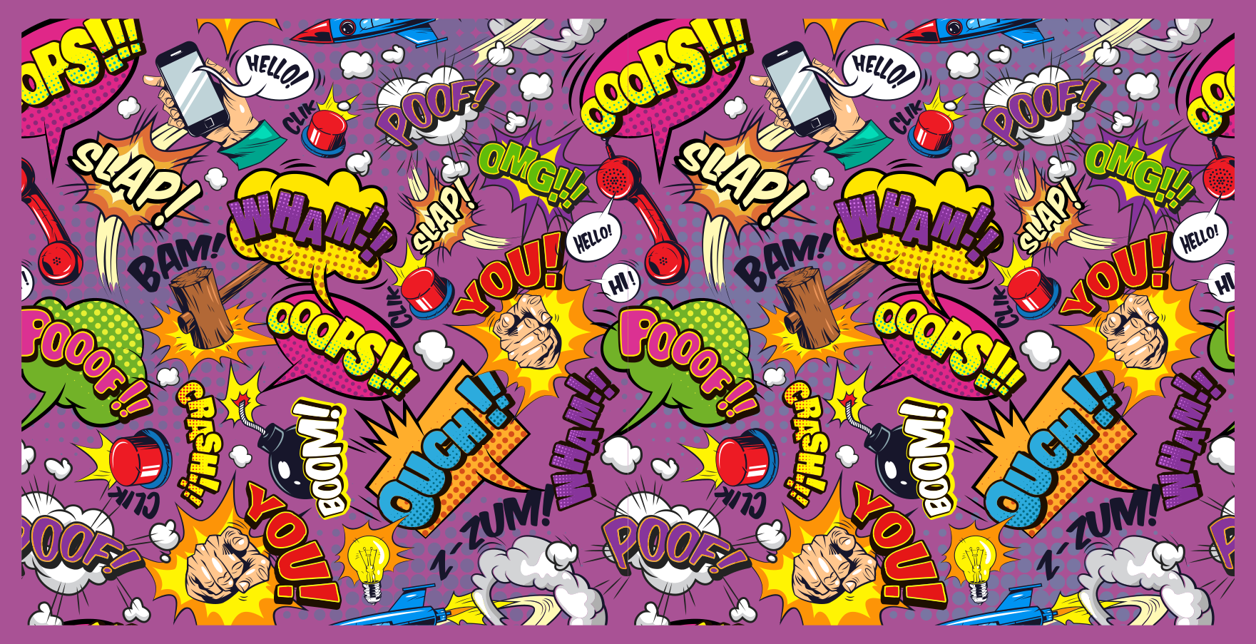 Comic dialogue bubbles teen vinyl rug - TenStickers
