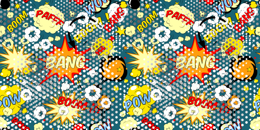 Comic book explosions teen vinyl rug - TenStickers