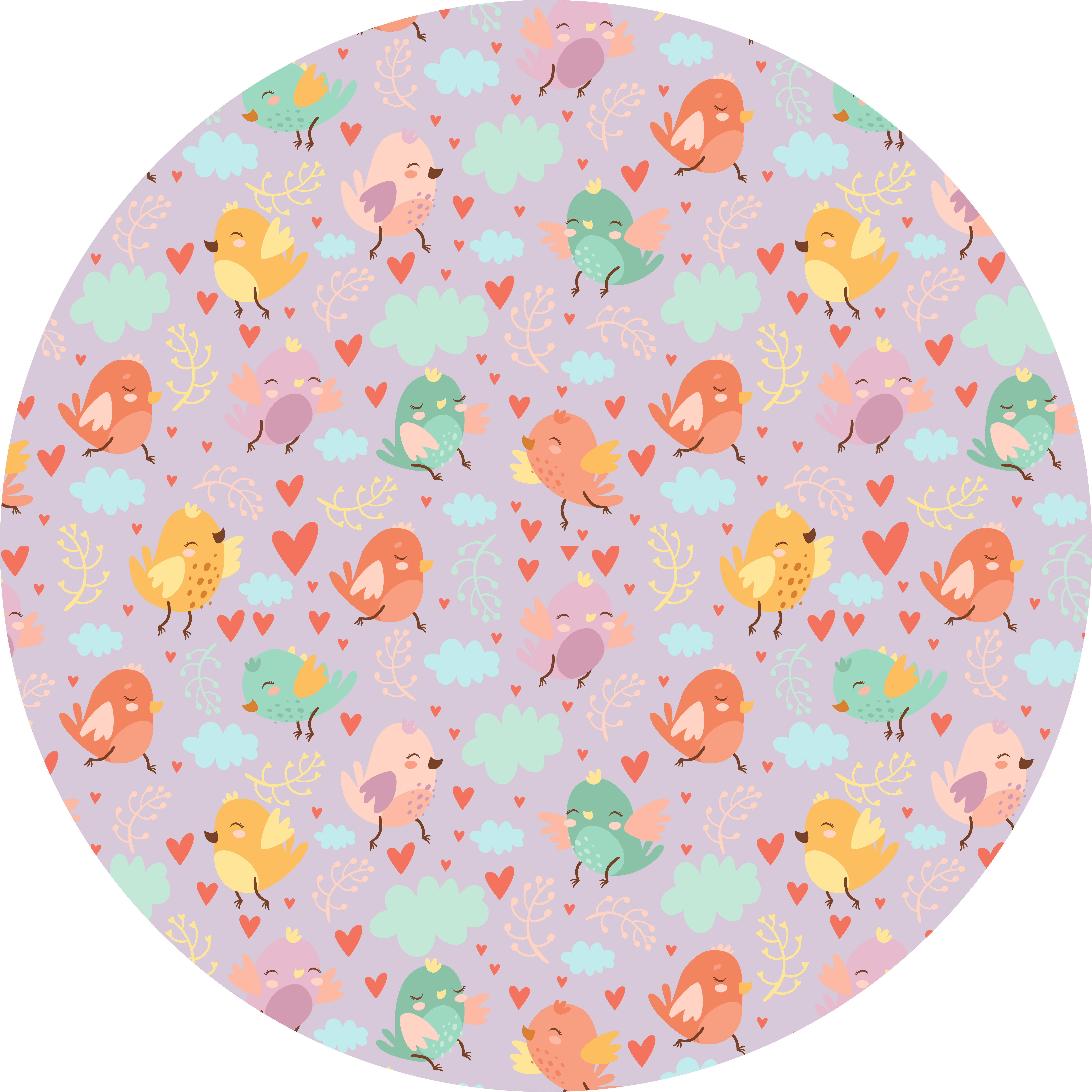 Colorful bird print animal vinyl rug - TenStickers