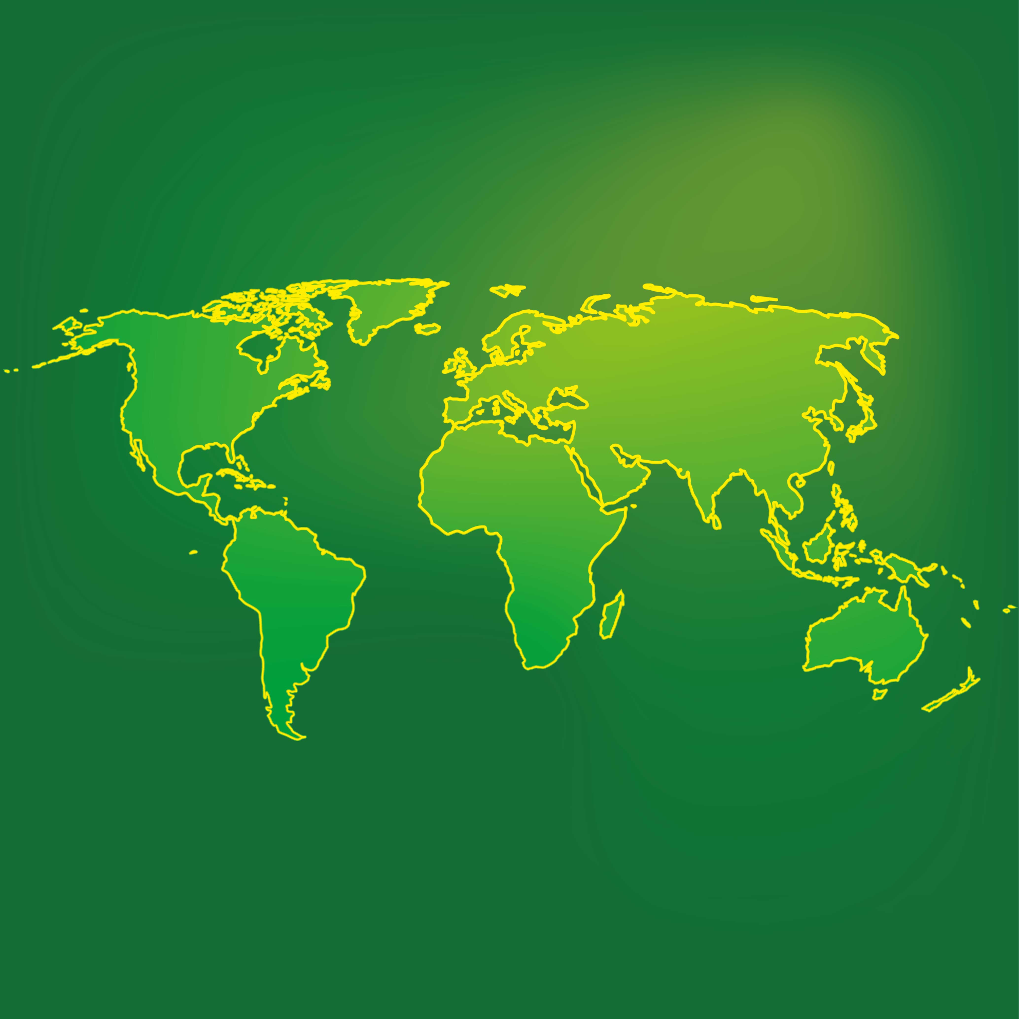 Emerald Realm Outline world map vinyl rug - TenStickers