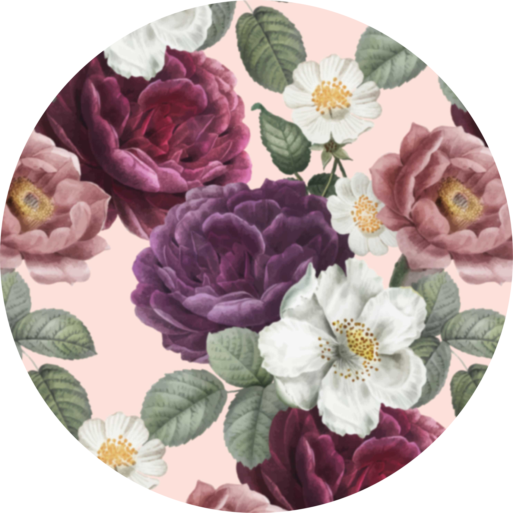 Floral vinyl rug elegant blossom design - TenStickers