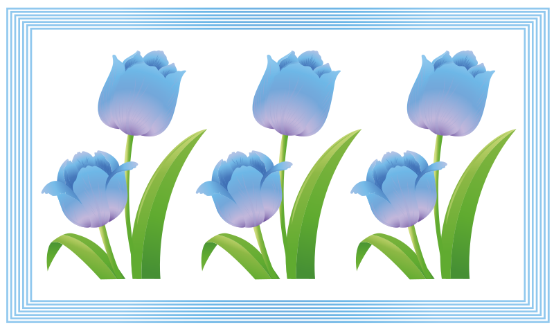 Blue Tulip Display floral vinyl rug - TenStickers