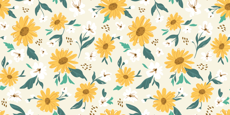 Joyful Botanical Arrangement floral vinyl rug - TenStickers