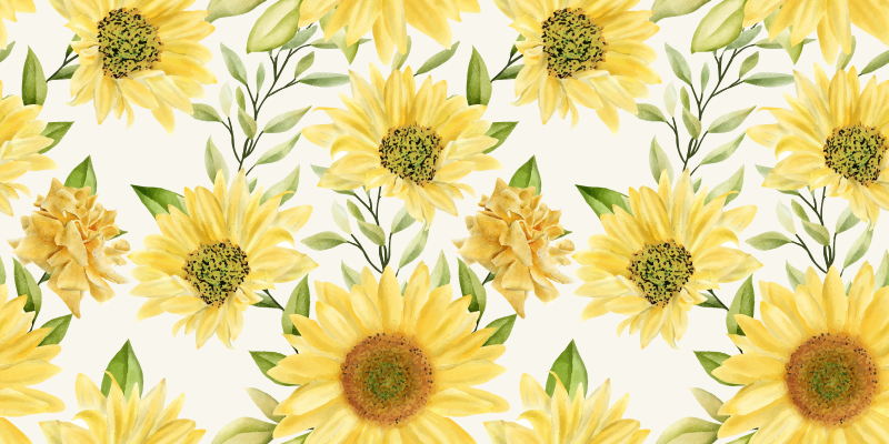 Sunflower Flower Composition floral vinyl rug - TenStickers